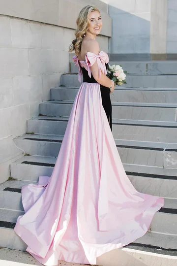 Long Train Bridesmaid Dresses, Velvet Newest Long Prom Dresses, Off Shoulder Bridesmaid Dresses