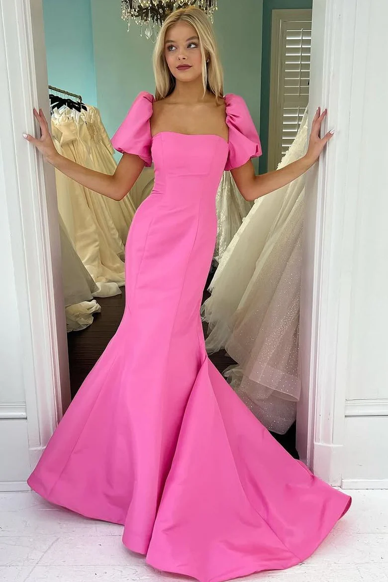 2025 Newest Long Prom Dresses, Round Neck Fashion Girl Graduation Party Dresses, Mermaid Bridesmaid Dresses