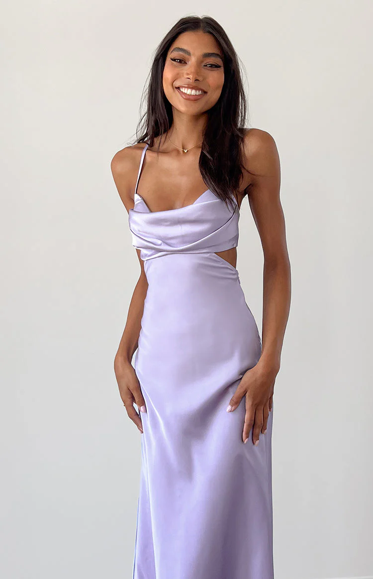 Lilac Straps 2025 Newest Long Prom Dresses, Elegant Bridesmaid Dresses, Fashion Maxi Dresses