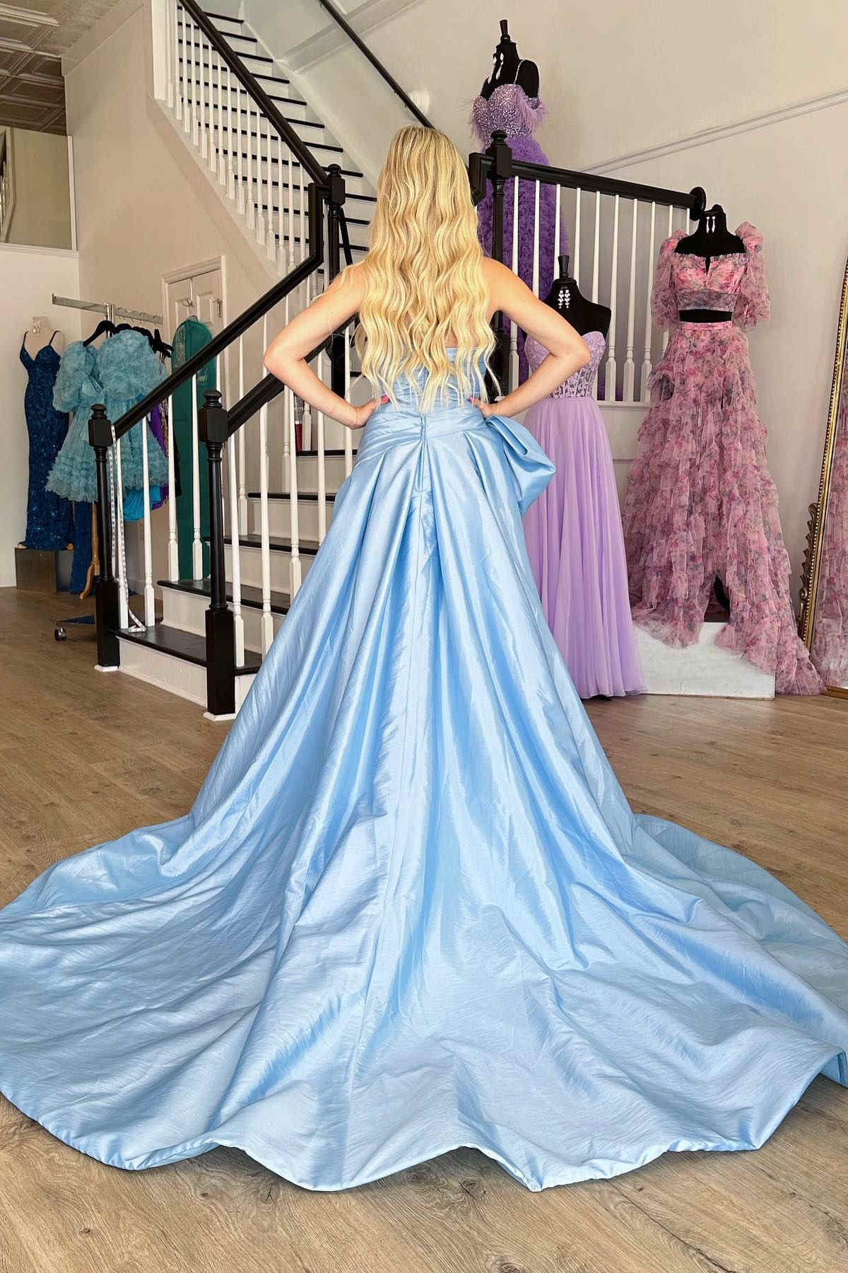 Strapless A-line Girl Party Prom Dresses, Elegant Wedding Guest Dresses, Newest 2024 Long Prom Dresses