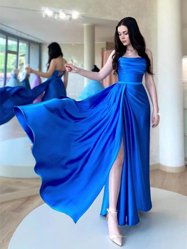 Strapless Newest 2024 Long Prom Dresses, Fashion Bridesmaid Dresses, Girl Graduation Party Dresses