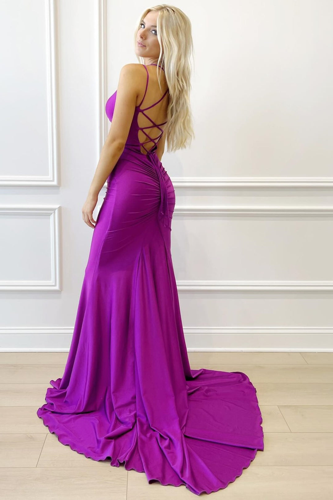 Spaghetti Straps Wedding Guest Dresses, Mermaid Bridesmaid Dresses, Newest Long Prom Dresses