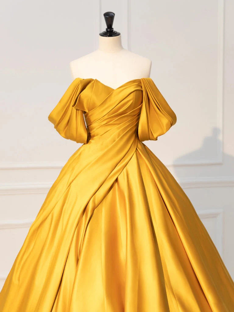 A-line Off Shoulder Ball Gown, Belle Princess Dresses, Sweet 16 Dancing Dresses, Newest Prom Dresses