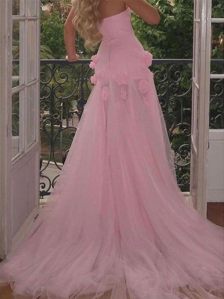 Strapless Pinky Rose Gown, Princess Dresses, Dreamy Prom Dresses, 2024 Prom Dresses