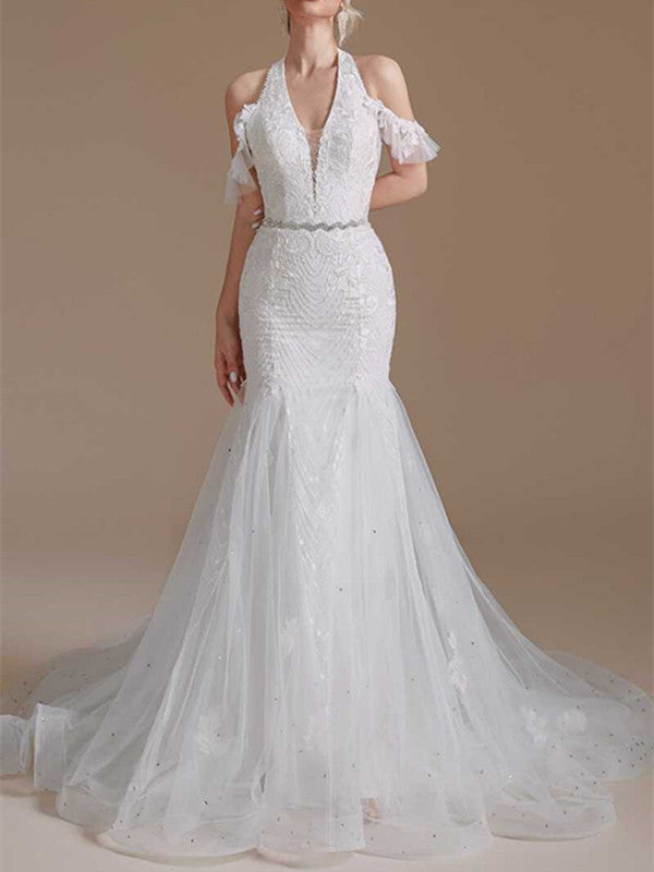 Off Shoulder Lace Wedding Dresses, Mermaid Popular Wedding Dresses, Newest Bridal Gowns