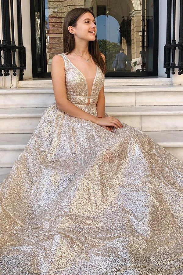 Sparkle Long Prom Dresses, Shiny Prom Dresses, Lovely Long Prom Dresses, 2020 Prom Dresses