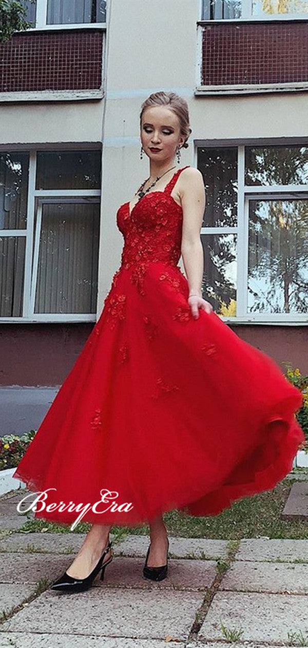 Tulle A-line Prom Dresses 2020, Appliques Sweetheart Prom Dresses