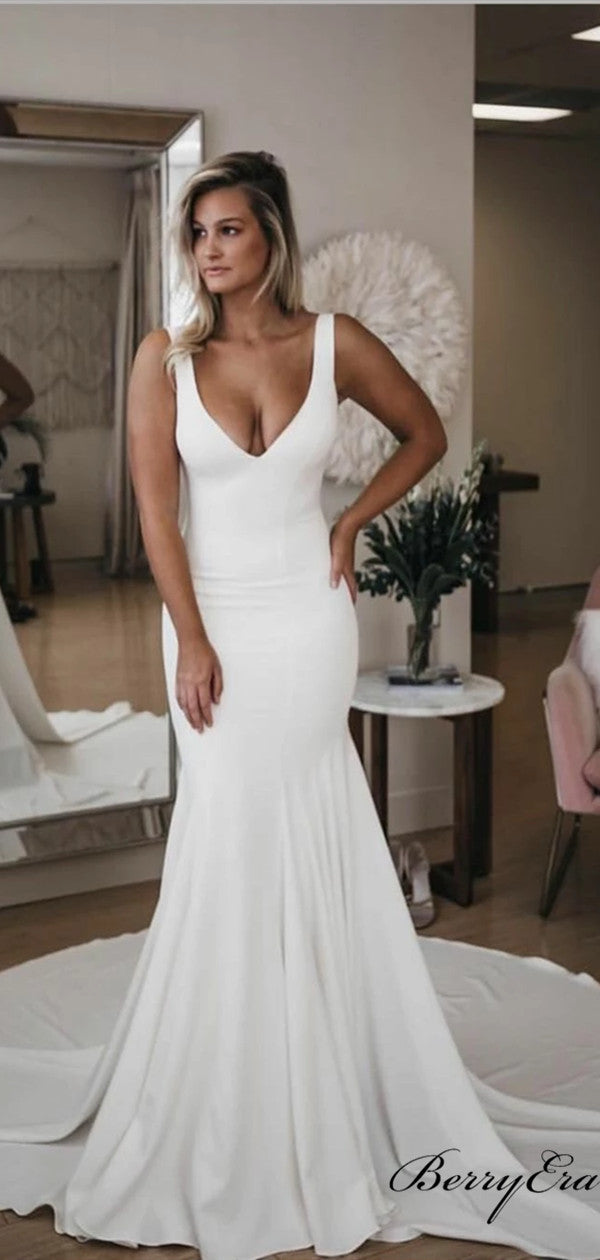 Mermaid Fashion Wedding Dresses, Simple Popular Wedding Dresses