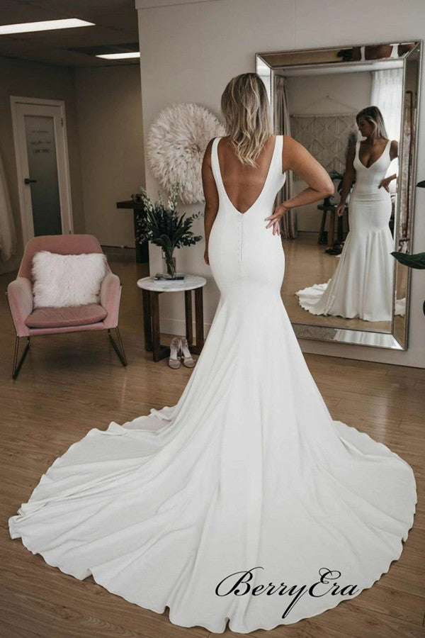 Mermaid Fashion Wedding Dresses, Simple Popular Wedding Dresses