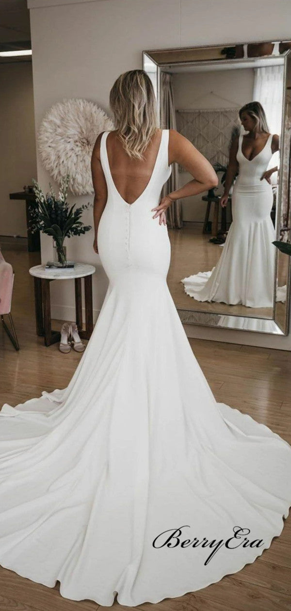 Mermaid Fashion Wedding Dresses, Simple Popular Wedding Dresses