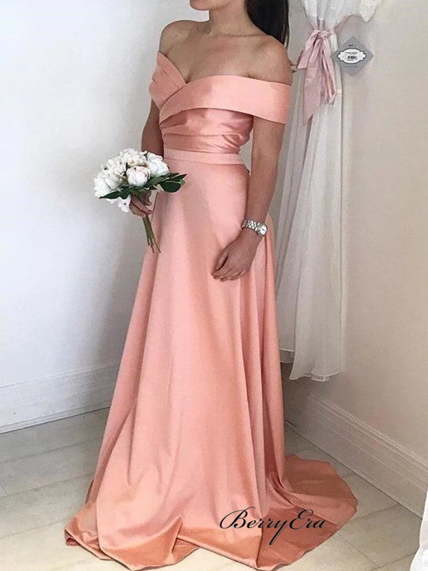 Off The Shoulder Bridesmaid Dresses, A-line Prom Dresses, Wedding Guest Dresses