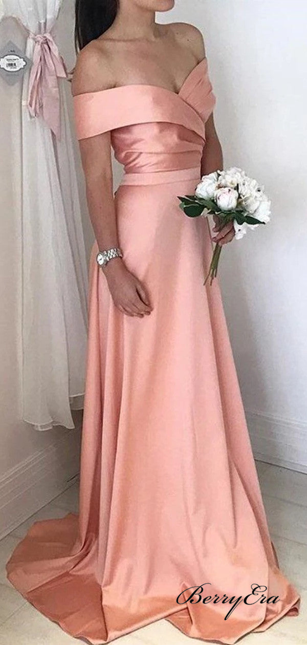 Off The Shoulder Bridesmaid Dresses, A-line Prom Dresses, Wedding Guest Dresses