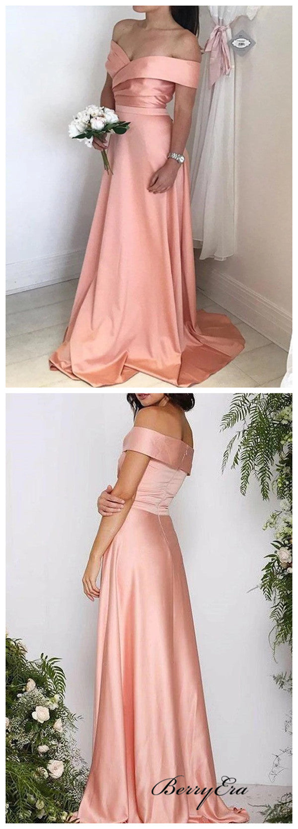 Off The Shoulder Bridesmaid Dresses, A-line Prom Dresses, Wedding Guest Dresses