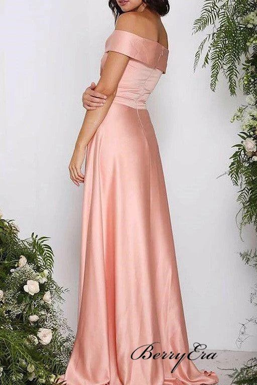 Off The Shoulder Bridesmaid Dresses, A-line Prom Dresses, Wedding Guest Dresses