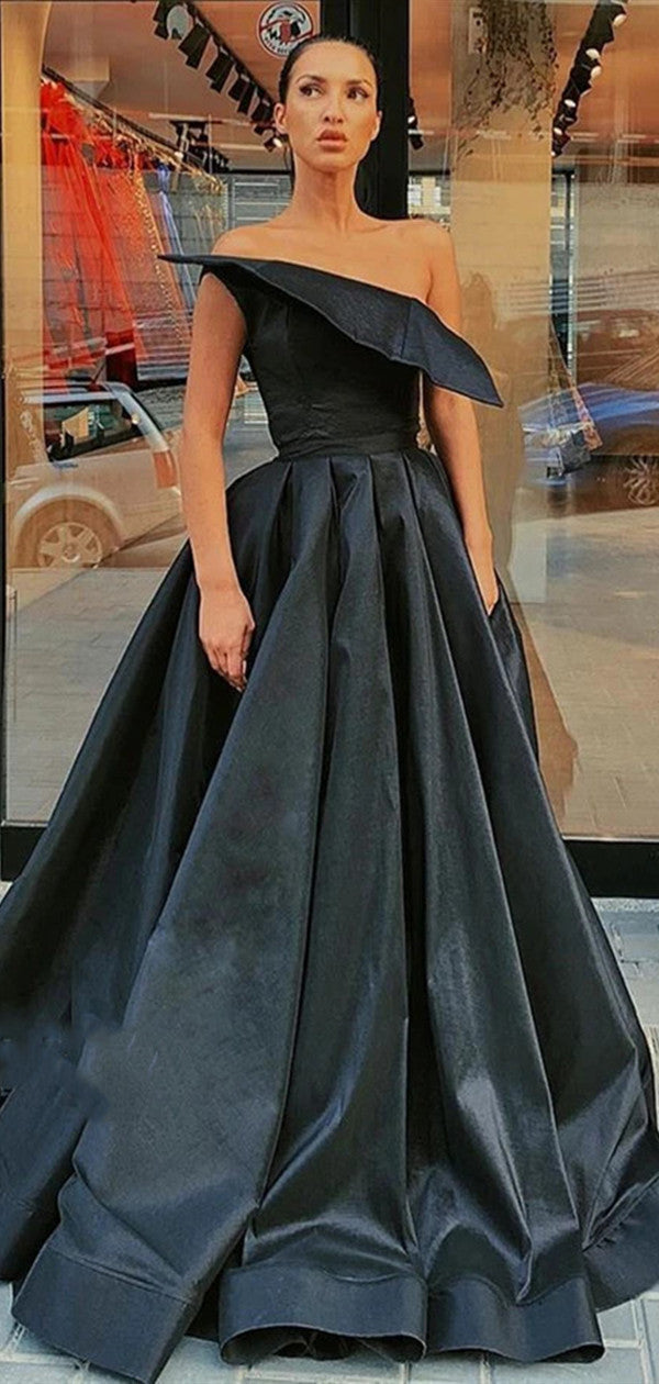 Unique Design A-line Long Prom Dresses, School Evening Party Prom Dresses