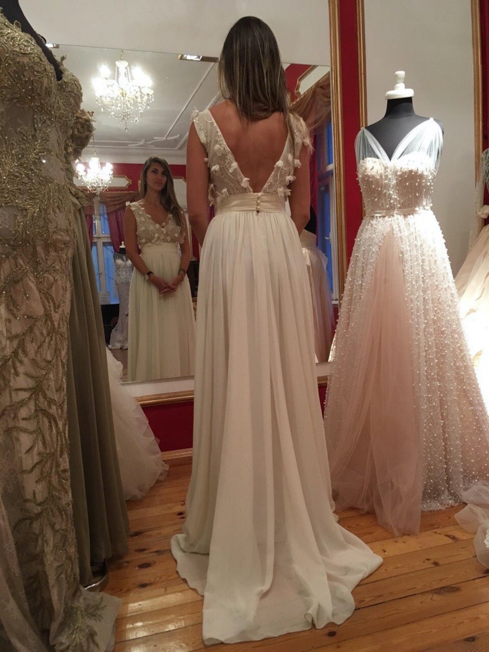 Simple Wedding Dresses, 2020 Newest Affordable Wedding Dresses, V-neck Wedding Dresses