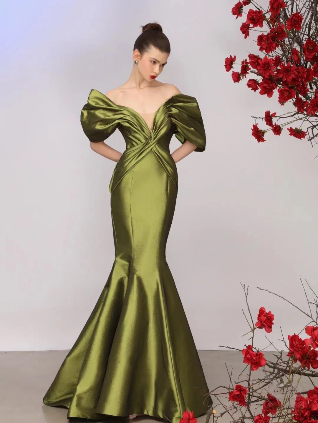 Off Shoulder Long Prom Dresses, Vintage Mermaid Newest Prom Dresses, Girl Party Dresses