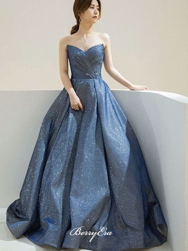 Strapless Elegant Newest Evening Party Prom Dresses, Sweetheart 2020 Glitter Prom Dresses