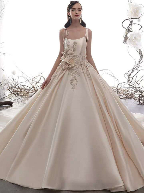 Elegant A-line Popular Bridal Gowns, Appliques Wedding Dresses, 2020 Wedding Dresses