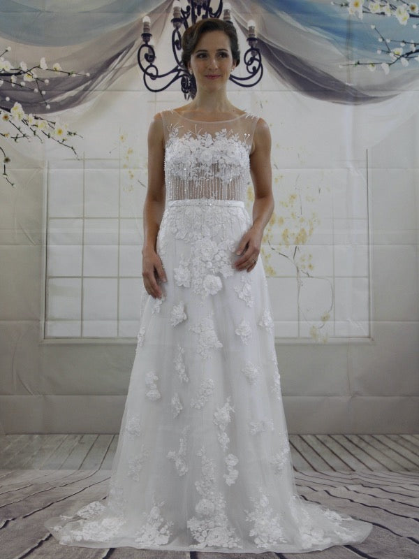 Appliques Popular Wedding Dresses, Lace Wedding Dresses, Elegant Wedding Dresses