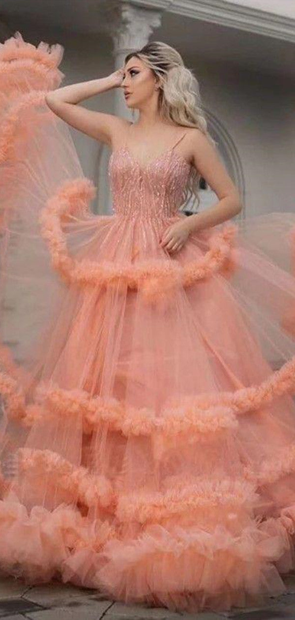 Beaded Long A-line Prom Dresses, Luxury Newst Prom Dresses, Prom Dresses