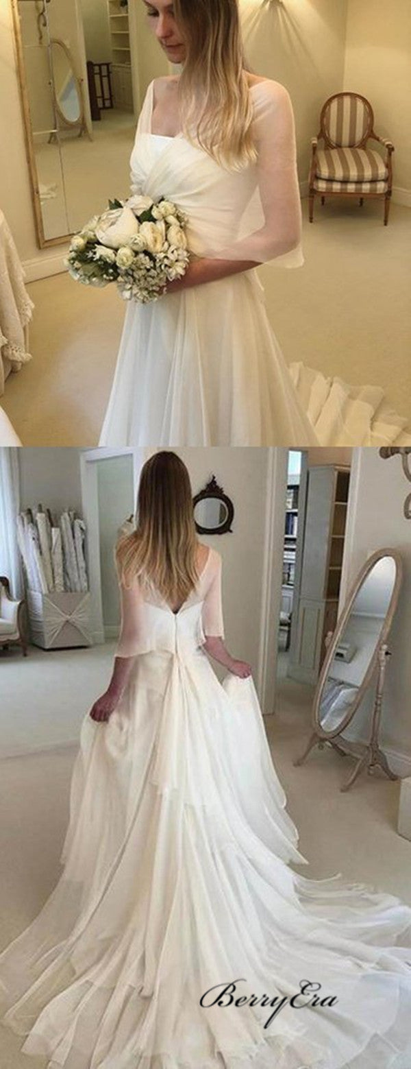 Newest Fashion Chiffon Wedding Dresses, Popular A-line Wedding Dresses