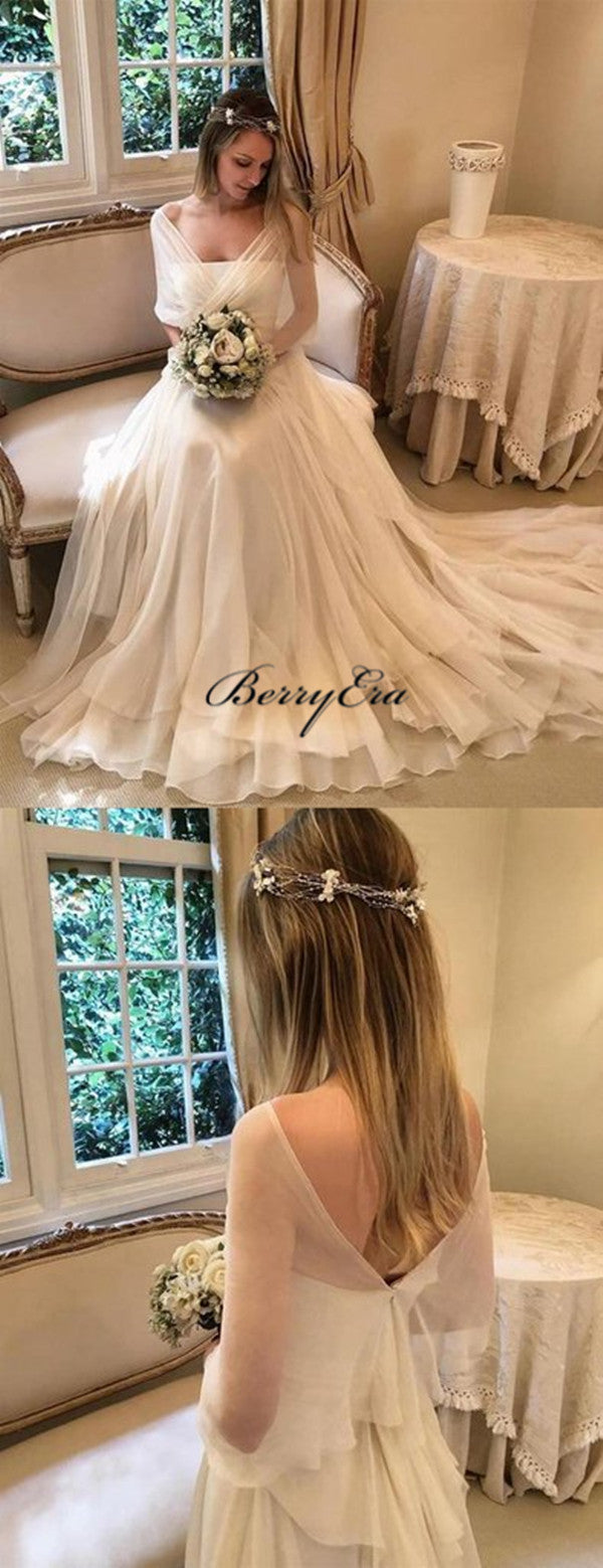 Newest Fashion Chiffon Wedding Dresses, Popular A-line Wedding Dresses