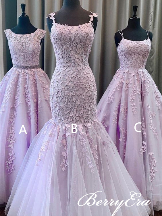 Muti Styles Purple Lace Beaded Prom Dresses, Popular Prom Dresses, Long Prom Dresses