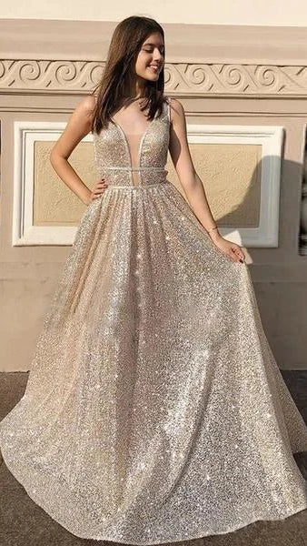 Sparkle Long Prom Dresses, Shiny Prom Dresses, Lovely Long Prom Dresses, 2020 Prom Dresses