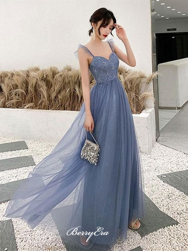 A-line Tulle 2020 Newest Prom Dresses, Long Prom Dresses, Party Prom Dresses