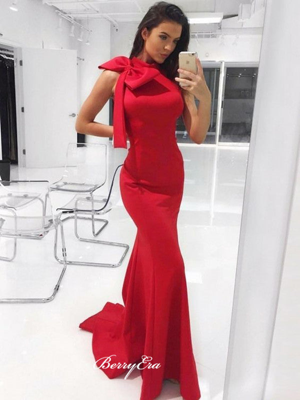 Trendy Red Color Mermaid Prom Dresses, Long Prom Dresses, Graduation Party Prom Dresses