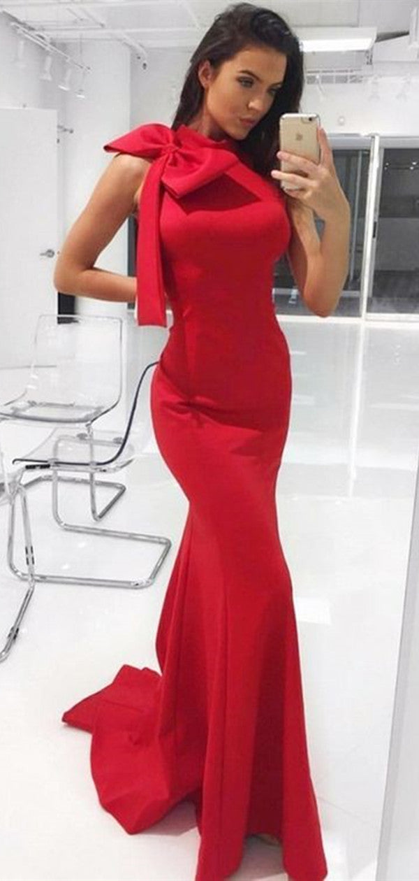 Trendy Red Color Mermaid Prom Dresses, Long Prom Dresses, Graduation Party Prom Dresses