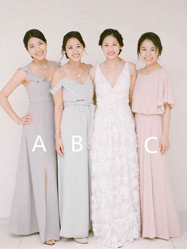 Mismatched Wedding Bridesmaid Dresses, Popular A-line Bridesmaid Dresses