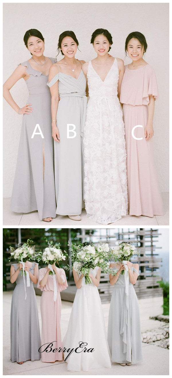 Mismatched Wedding Bridesmaid Dresses, Popular A-line Bridesmaid Dresses