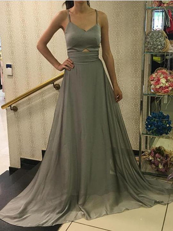 Simple Chiffon 2021 Long Prom Dresses, Cheap Evening Party Dresses, Grdauation Dresses