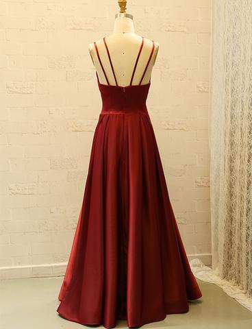 Simple A-line Satin Prom Dresses, Long Prom Dresses, Affordable Prom Dresses