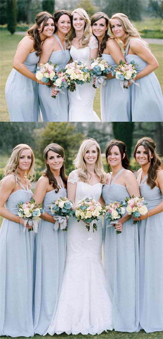 Simple Long A-line Chiffon Bridesmaid Dresses