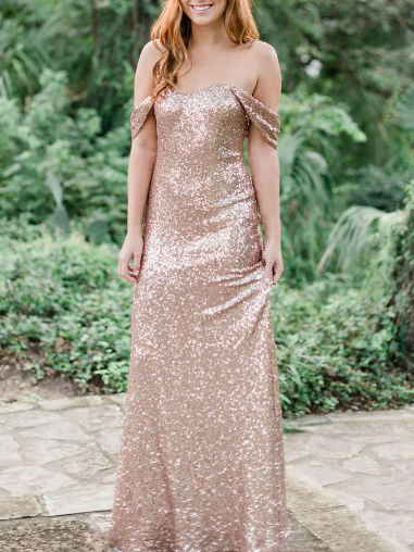 Off Shoulder Long Bridesmaid Dresses, Sequin Bridesmaid Dresses, Bridesmaid Dresses