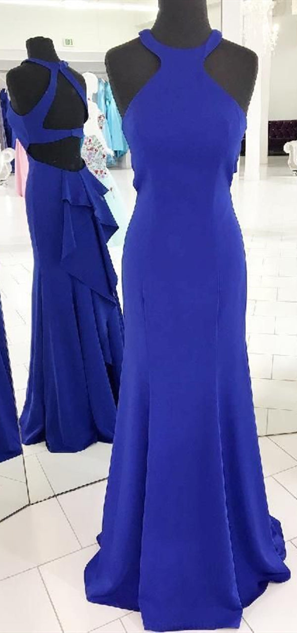 Long Mermaid Royal Blue Evening Party Dresses, Fancy Prom Dresses