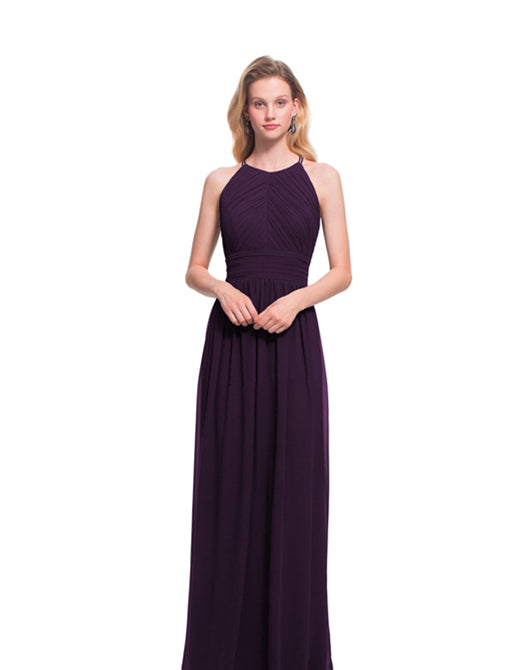 High Neck Chiffon Bridesmaid Dresses, A-line Bridesmaid Dresses, Wedding Guest Dresses