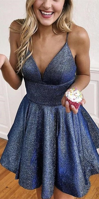 Spaghetti Sparkle Homecoming Dresses, Short Prom Dresses, Newest Homecoming Dresses