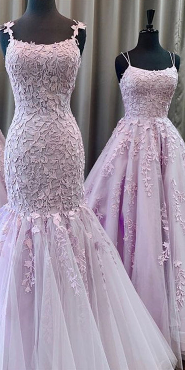 Muti Styles Purple Lace Beaded Prom Dresses, Popular Prom Dresses, Long Prom Dresses