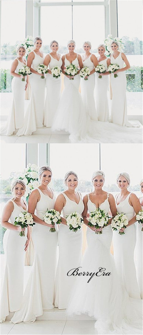 Elegant Long Mermaid Bridesmaid Dresses, Simple Bridesmaid Dresses