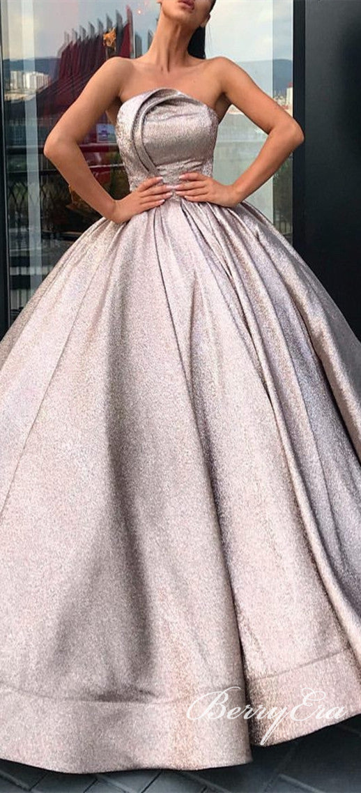 Gorgeous Glitter Long A-line Ball Gown Prom Dresses, Chic Prom Dresses, Popular Prom Dresses