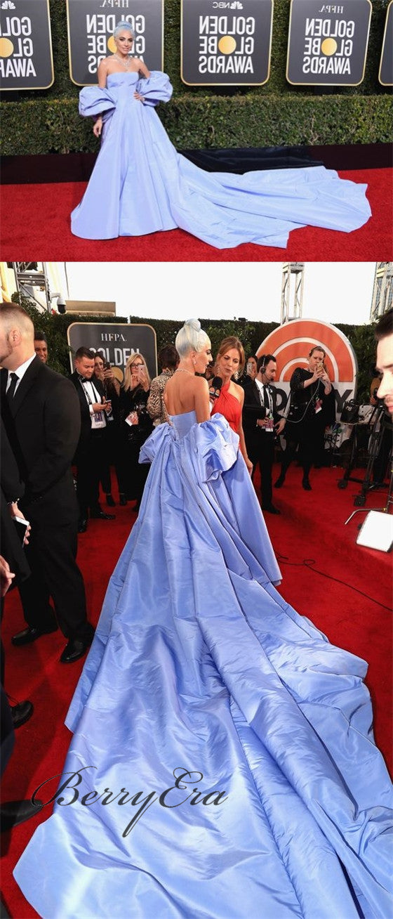 Lady Gaga Golden Globe Award Cinderella Long Train Prom Dresses, Long Prom Dresses