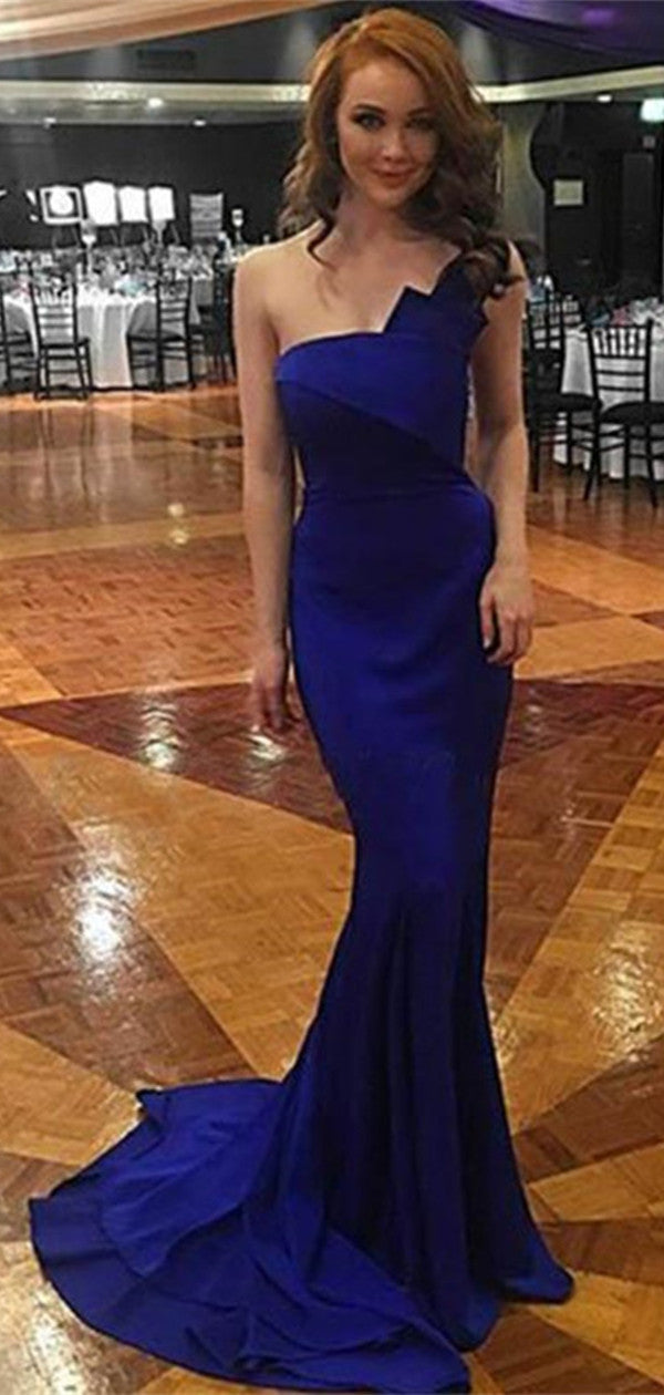 Royal Blue Mermaid Prom Dresses Strapless 2019 Fashion Spandex Sexy Evening Gowns Long Dress