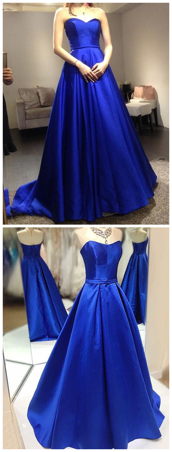 Elegant Long Prom Dress, A-line Prom Dress, Royal Blue Prom Dress