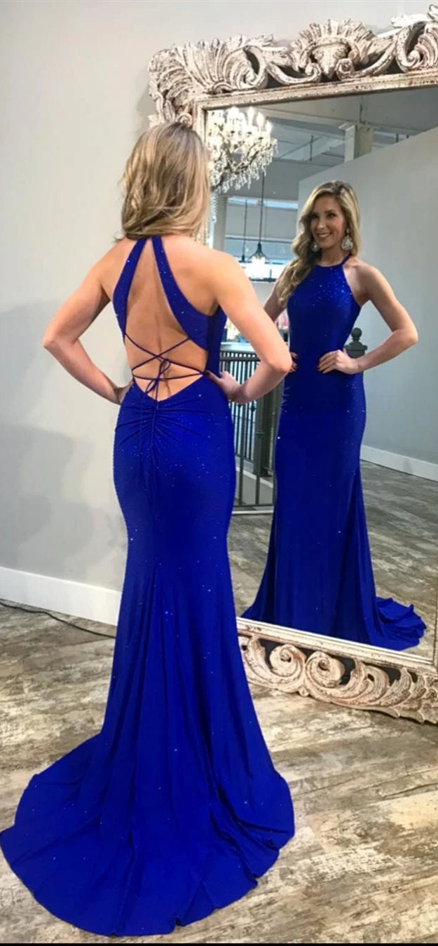 Long Mermaid Royal Blue Prom Dresses, Mermaid Prom Dresses, Royal Blue Prom Dresses