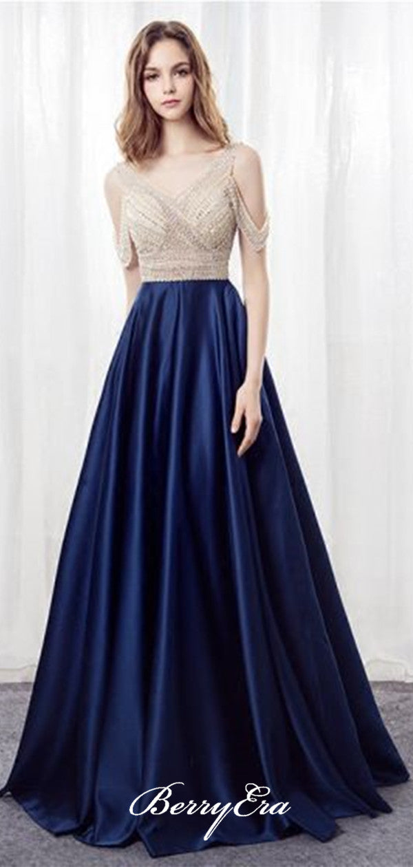 Elegant A-line Long Prom Dresses, Charming Prom Dresses, Cheap Prom Dress